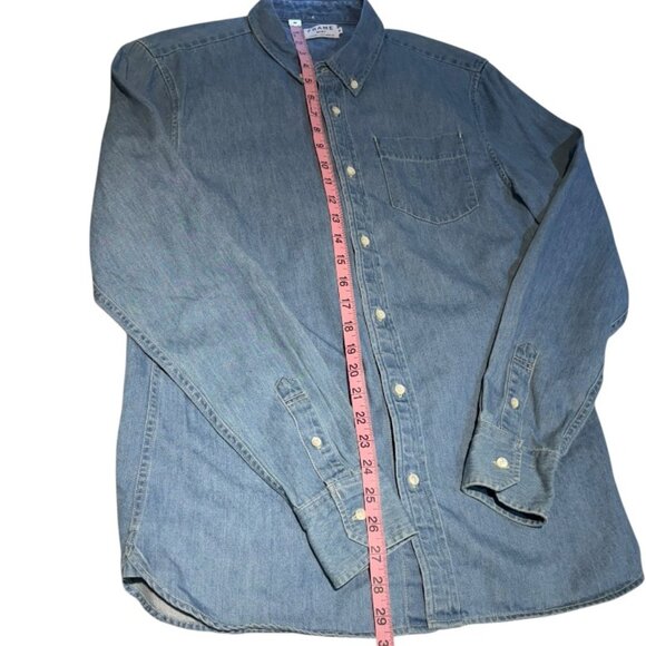 FRAME Long Sleeve Button Down Denim Shirt Blue Size Medium - Picture 4 of 10